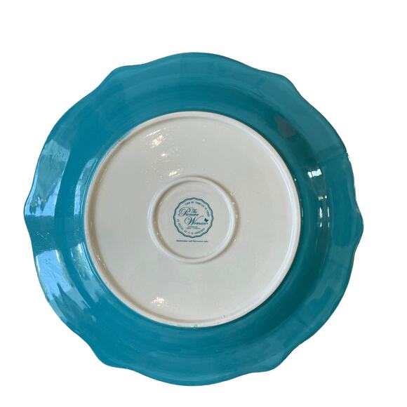 PIONEER WOMAN Cheerful Rose 12" Holiday Cookie Sharing Plate Platter Recipe Teal - Picture 8 of 10